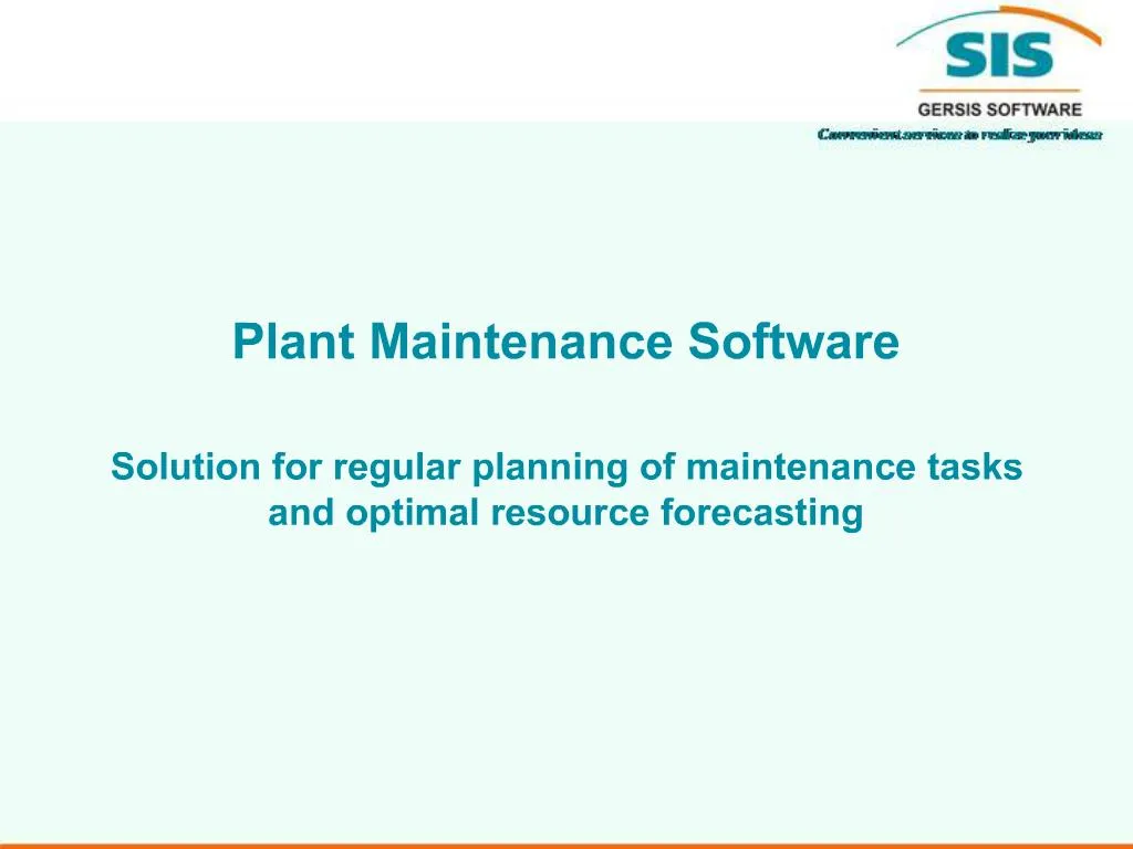 PPT Plant Maintenance Software Solution for regular planning of