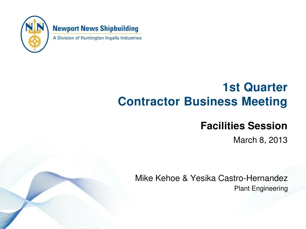 1st quarter contractor business meeting n.