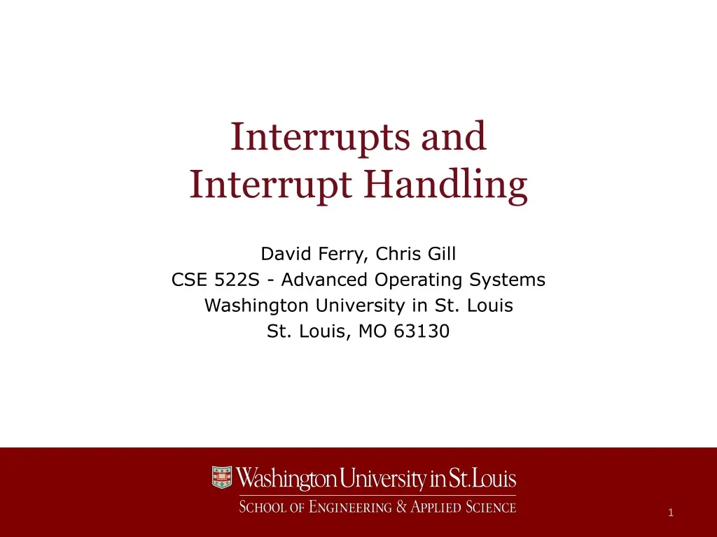 interrupts and interrupt handling n.