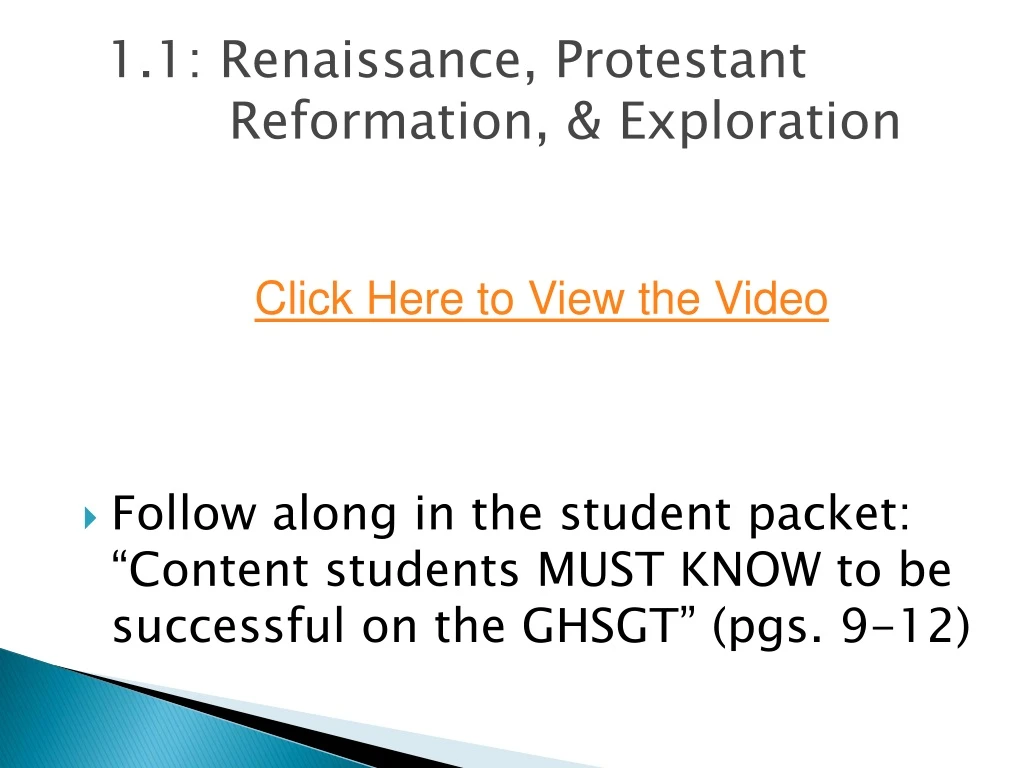 1 1 renaissance protestant reformation exploration n.