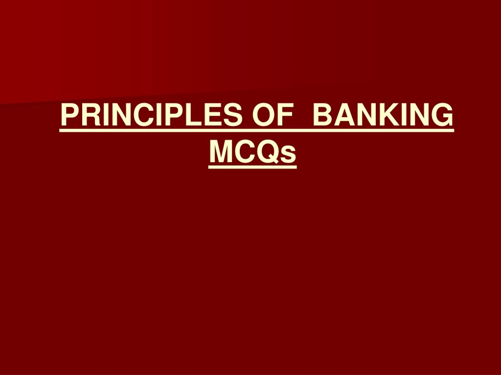 principles of banking mcqs n.