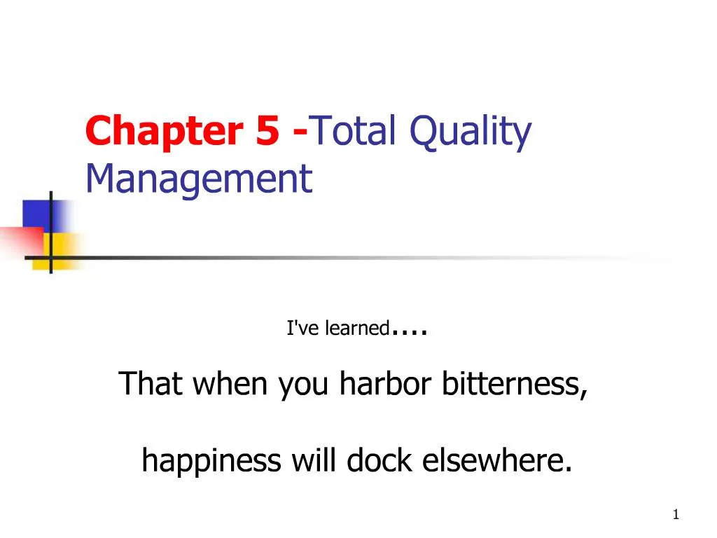 PPT - Chapter 5 - Total Quality Management PowerPoint Presentation ...