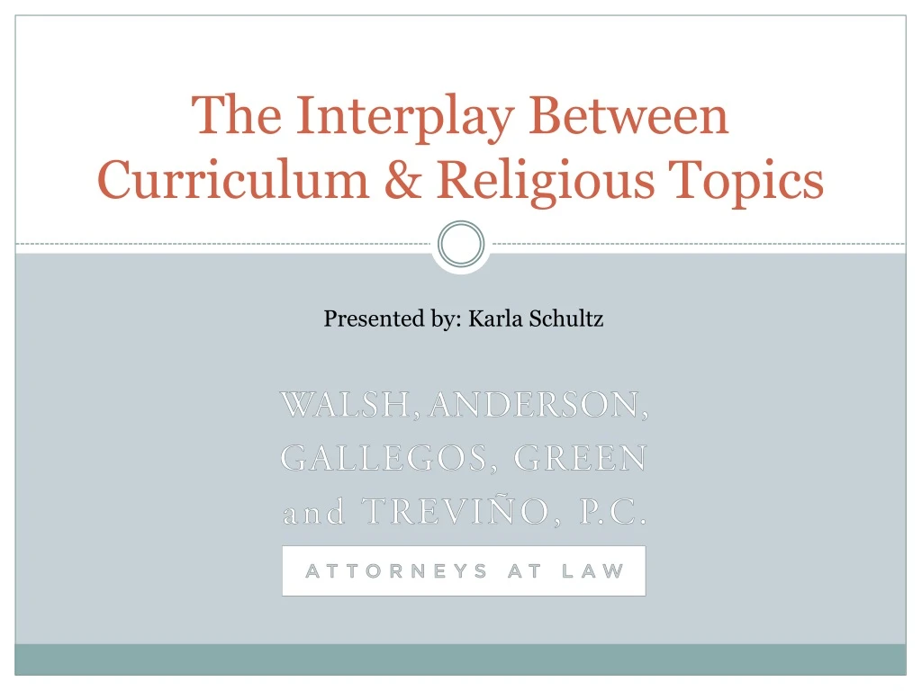 the interplay between curriculum religious topics n.