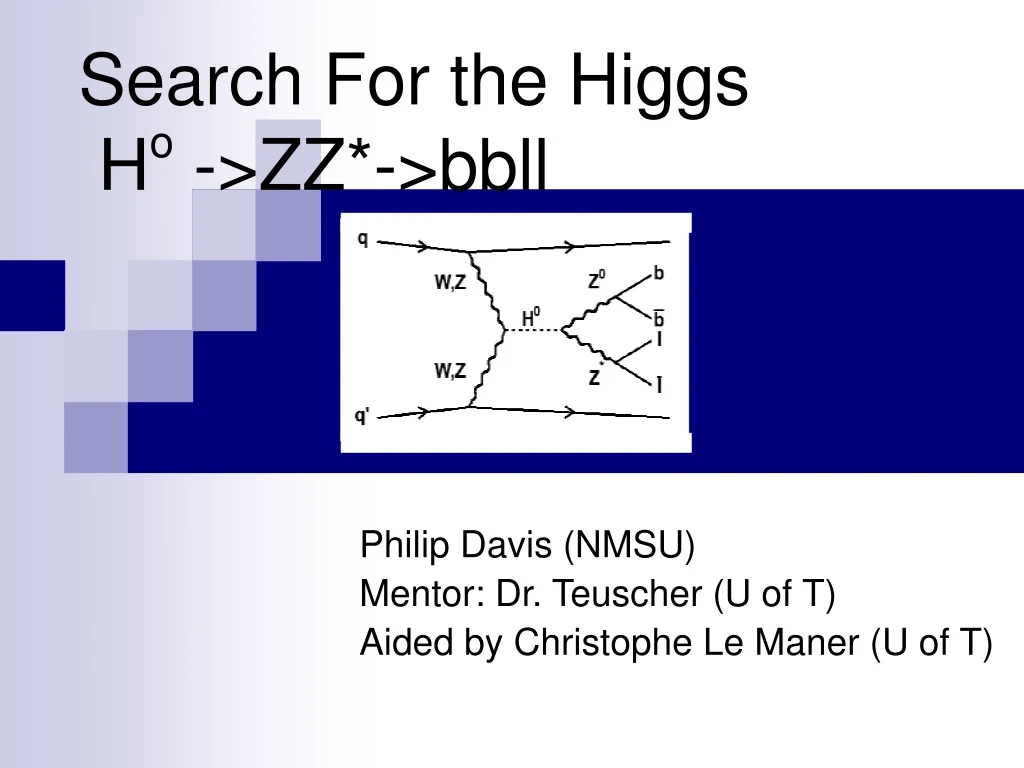 search for the higgs h o zz bbll n.
