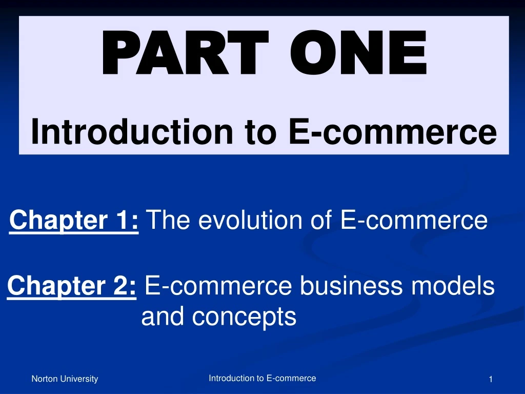 part one introduction to e commerce n.