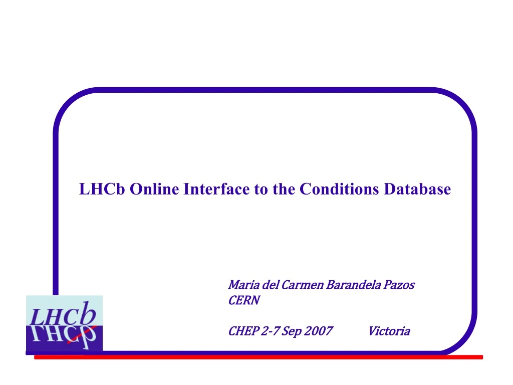 lhcb online interface to the conditions database n.