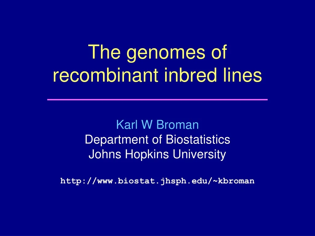 the genomes of recombinant inbred lines n.