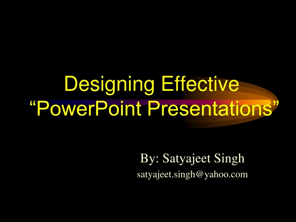 designing effective powerpoint presentations n.