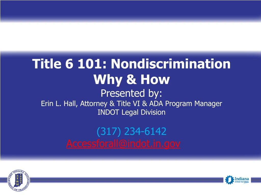 title 6 101 nondiscrimination why how presented n.