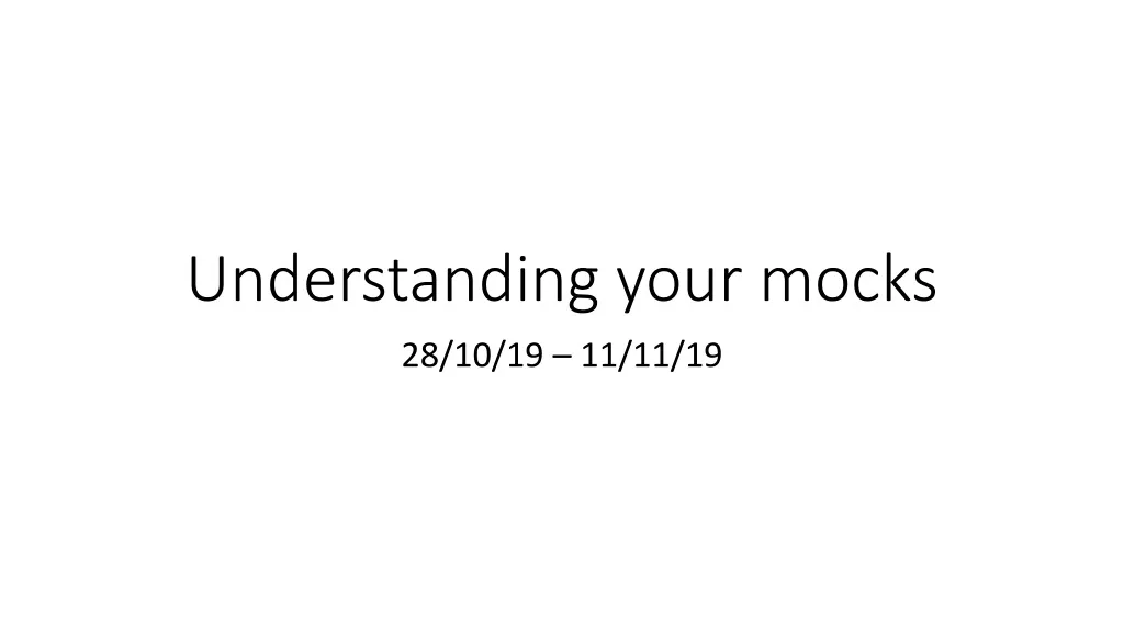understanding your mocks n.
