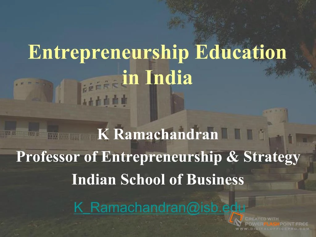 entrepreneurship education programme in india