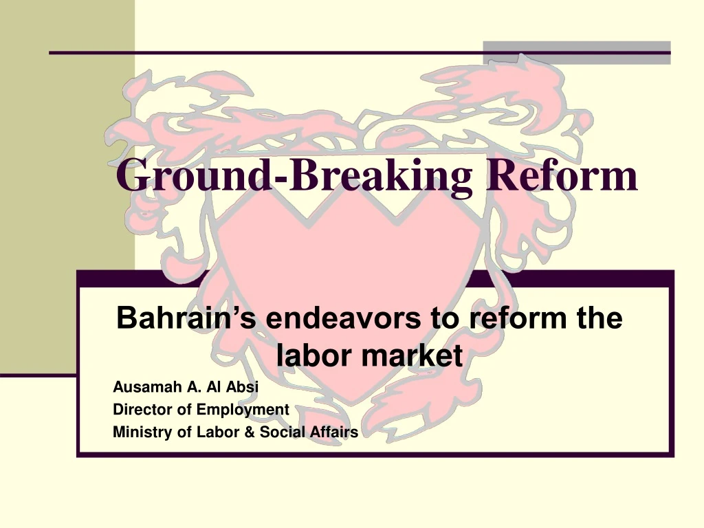 ground breaking reform n.