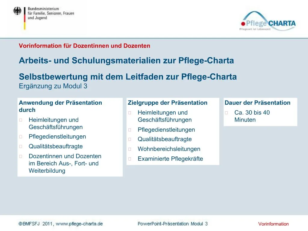 PPT - Arbeits- Und Schulungsmaterialien Zur Pflege-Charta ...