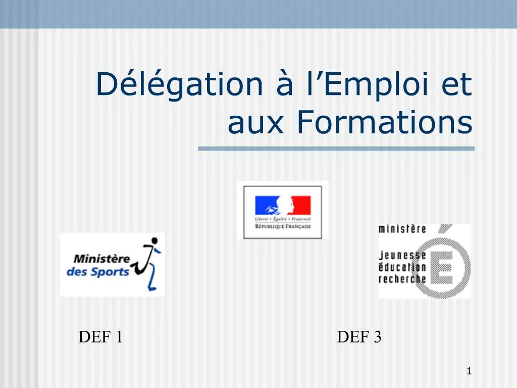 PPT - D L Gation L Emploi Et Aux Formations PowerPoint Presentation ...