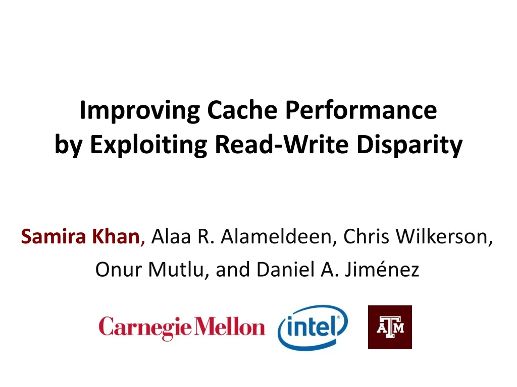 improving cache performance by exploiting read write disparity n.