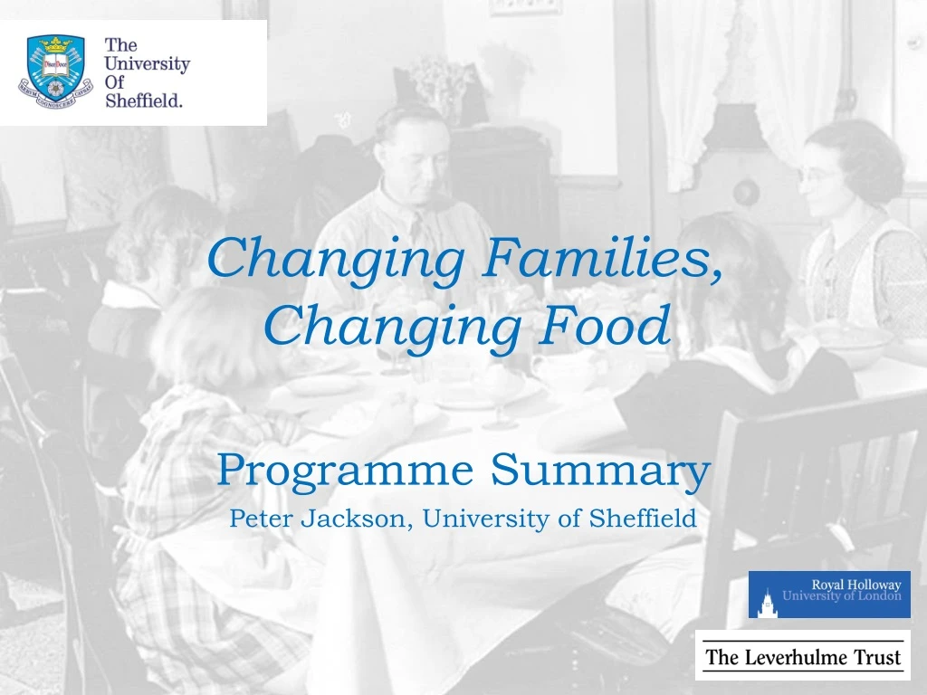 changing families changing food n.