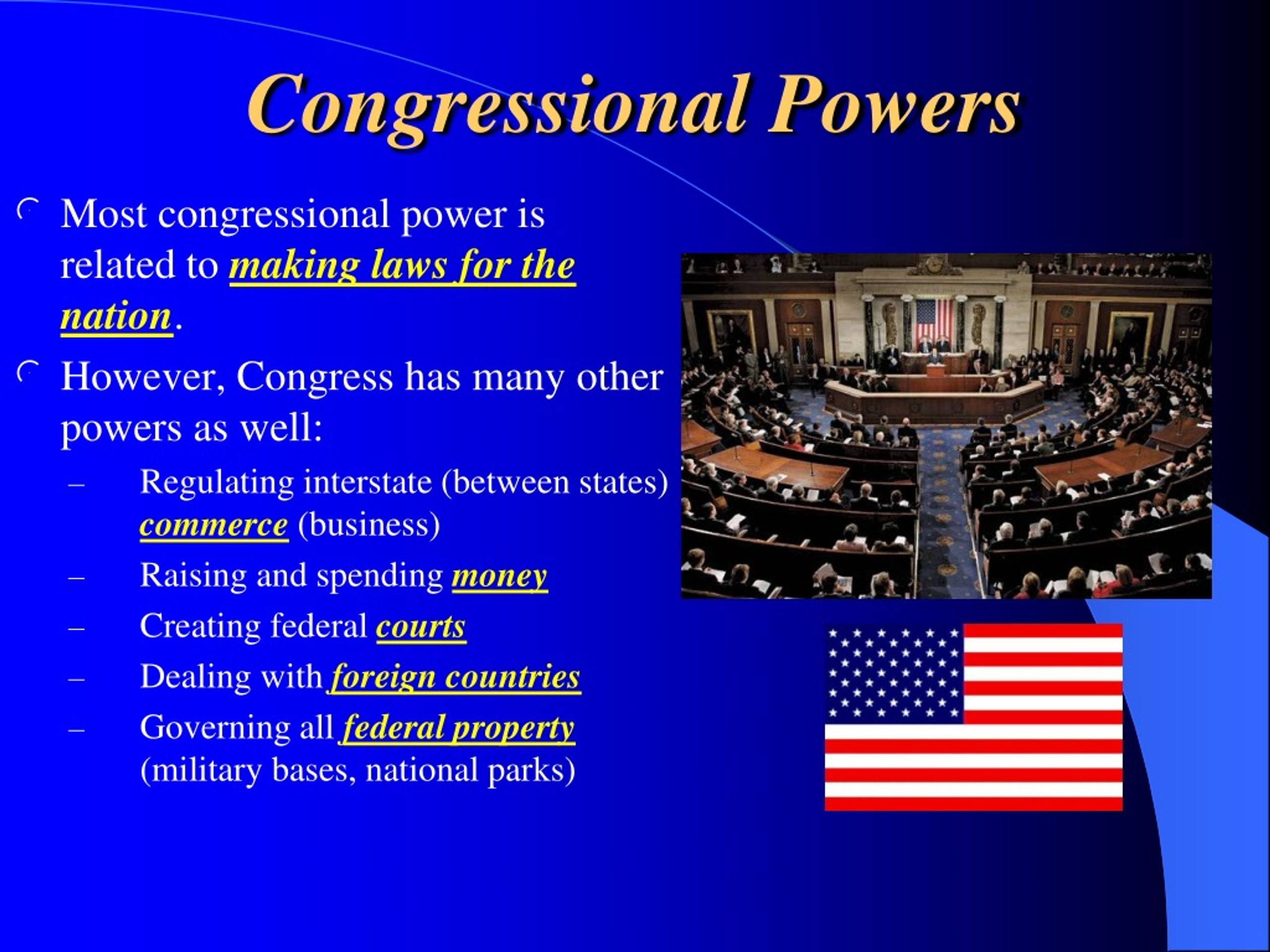 PPT The Powers Of Congress PowerPoint Presentation Free Download 