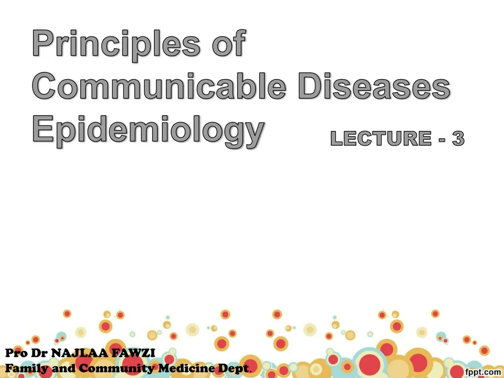 principles of communicable diseases epidemiology n.