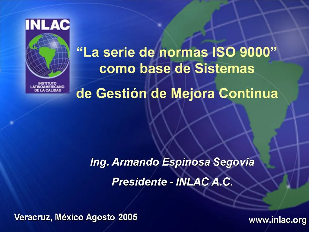 Интернет gr. ISO 9000. Ing Armando. INLAC. Como 9000.