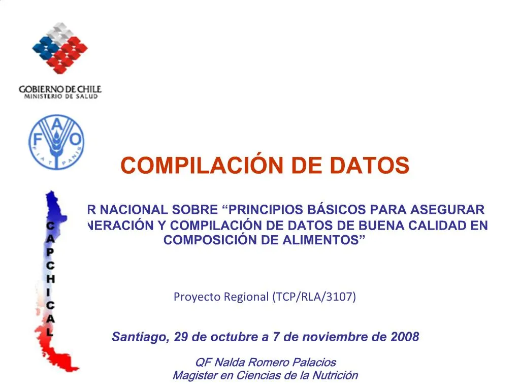 PPT - COMPILACI N DE DATOS TALLER NACIONAL SOBRE PRINCIPIOS B SICOS ...