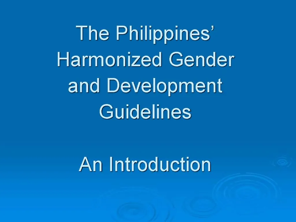 powerpoint presentation on gender and development in the philippines