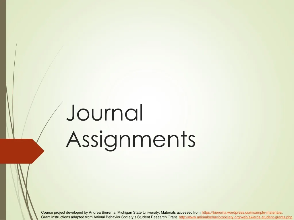assignment journal