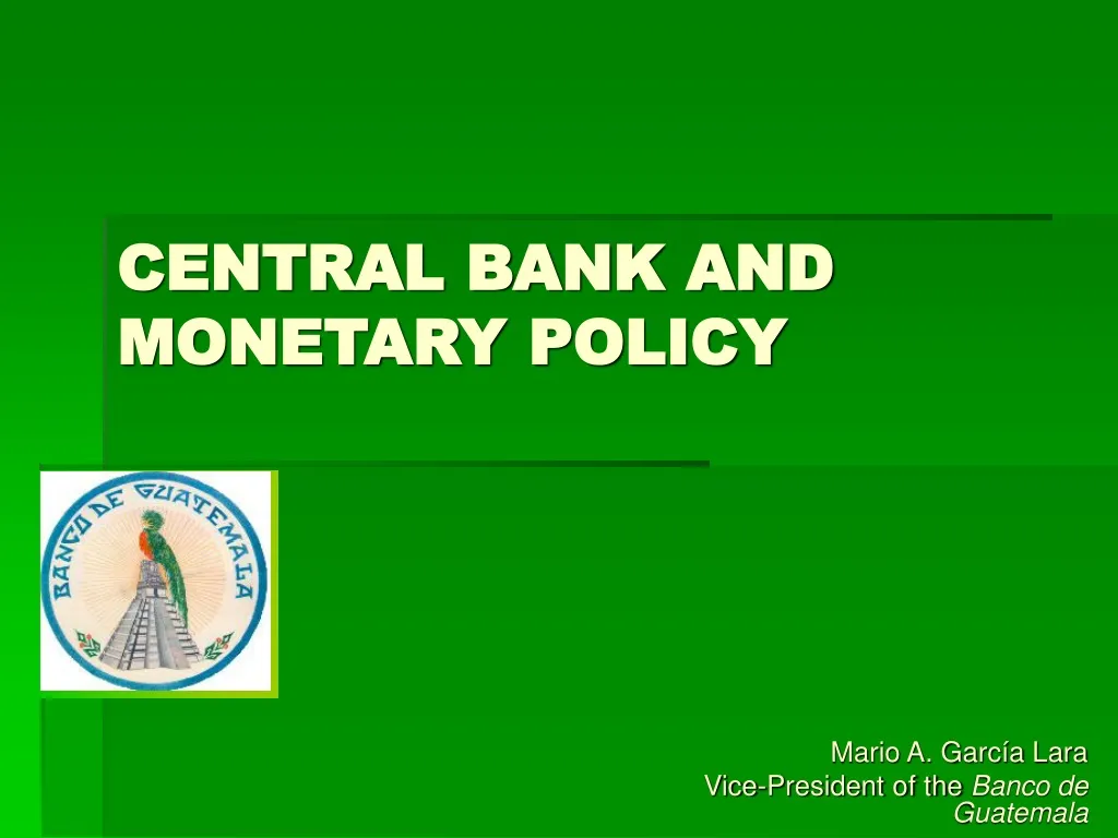 central bank and monetary policy n.