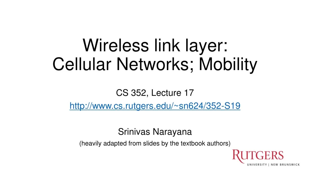 wireless link layer cellular networks mobility n.