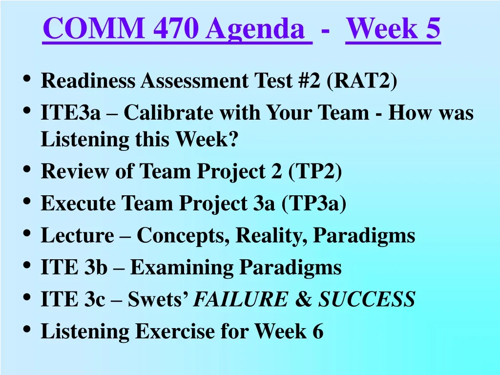 comm 470 agenda week 5 n.
