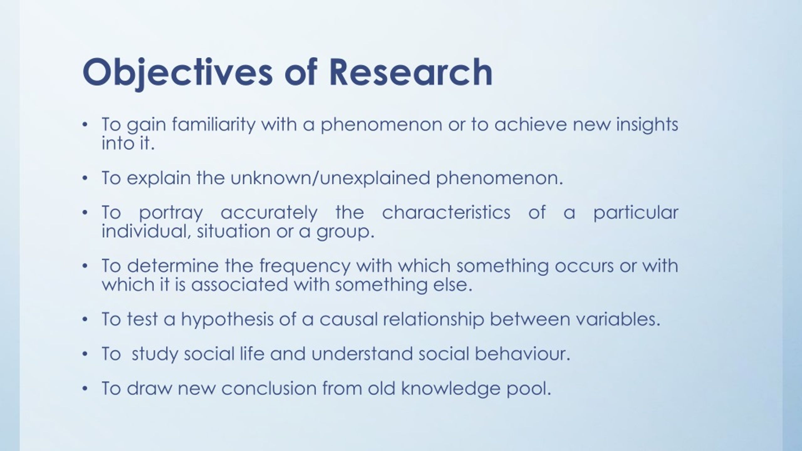 objectives of research methodology slideshare