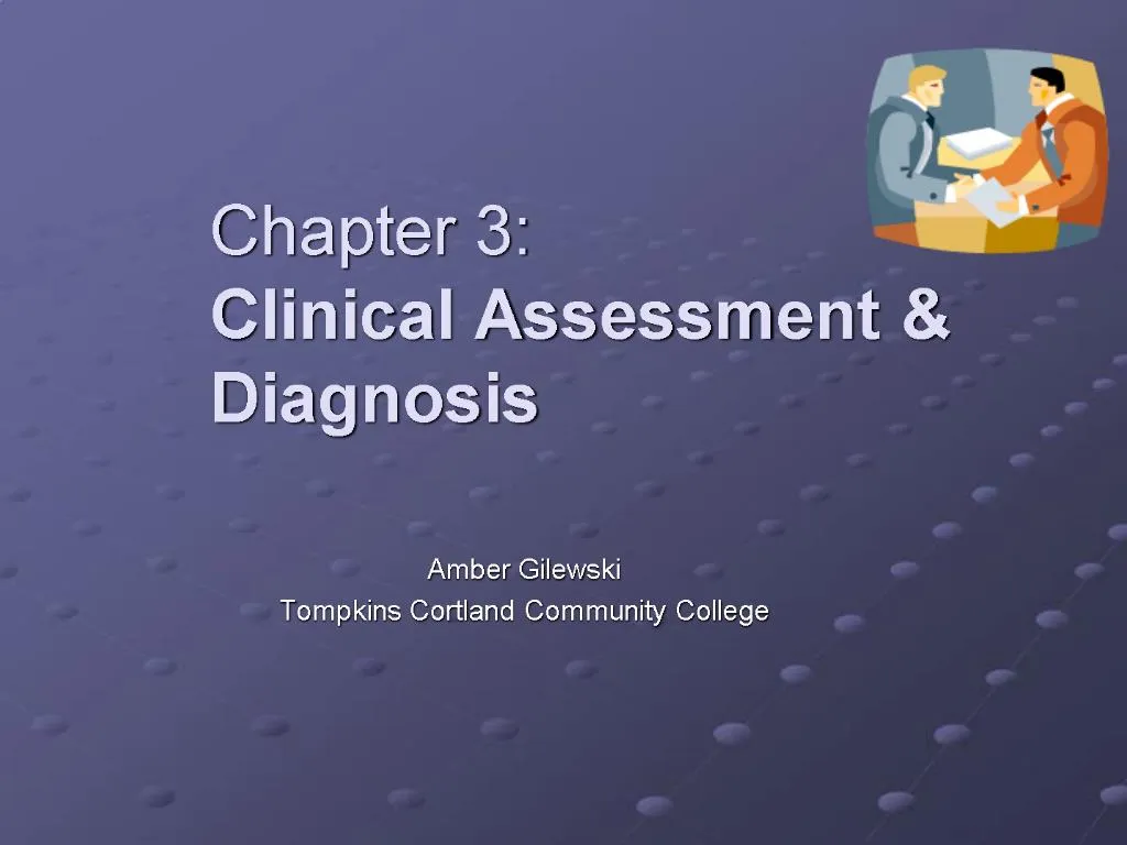 PPT - Chapter 3: Clinical Assessment Diagnosis PowerPoint Presentation ...