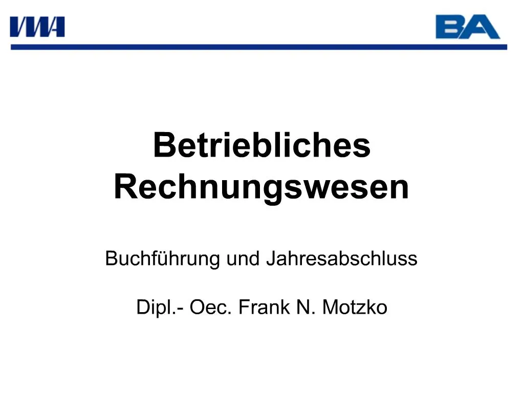 PPT - Betriebliches Rechnungswesen PowerPoint Presentation, free ...