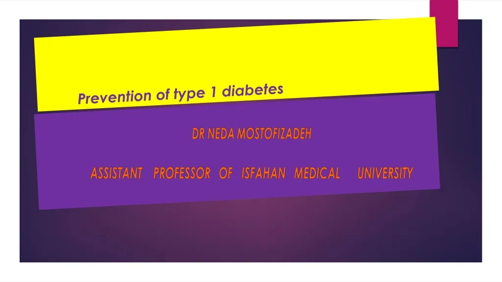 prevention of type 1 diabetes n.
