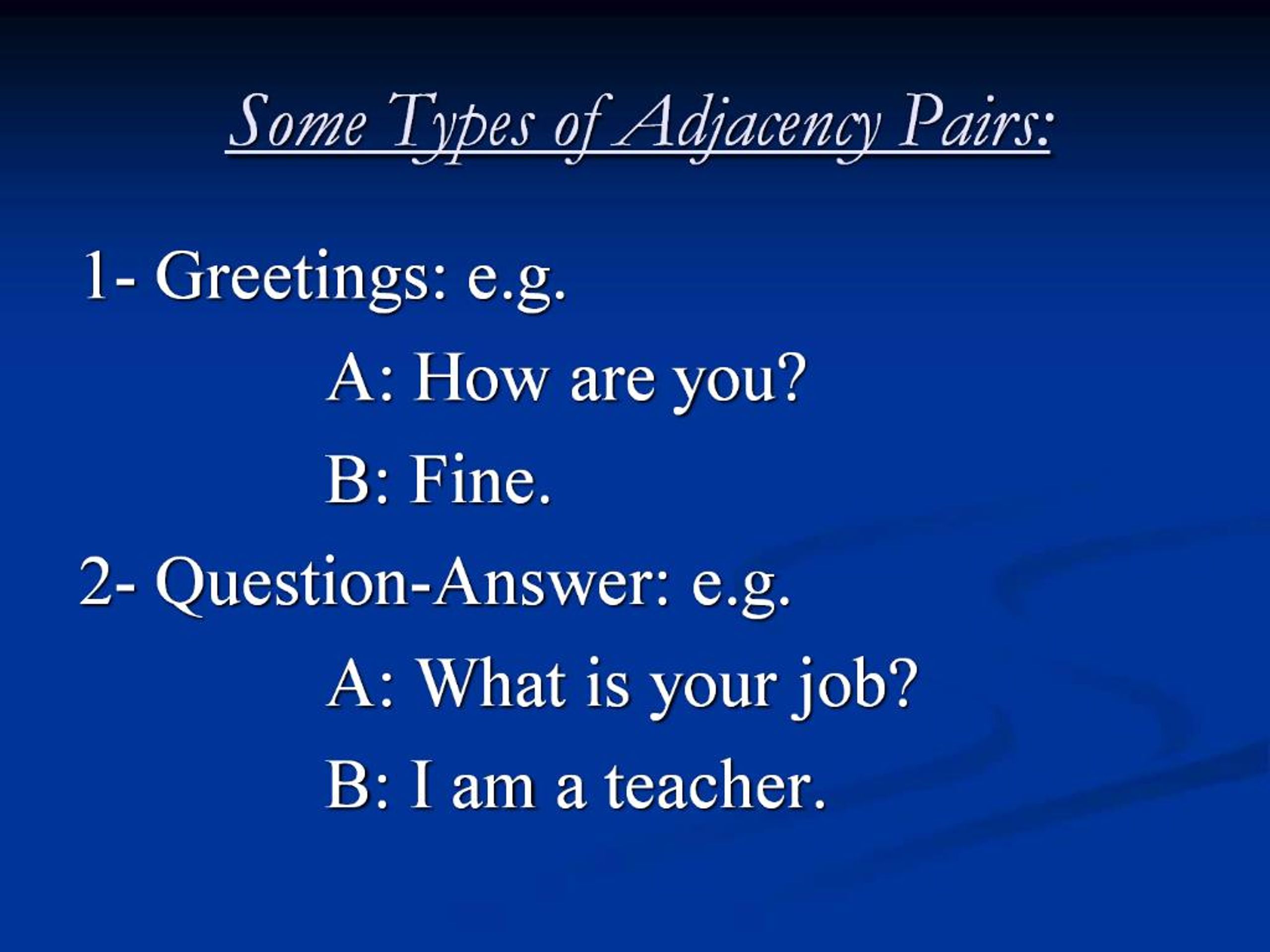 definition of adjacency pairs