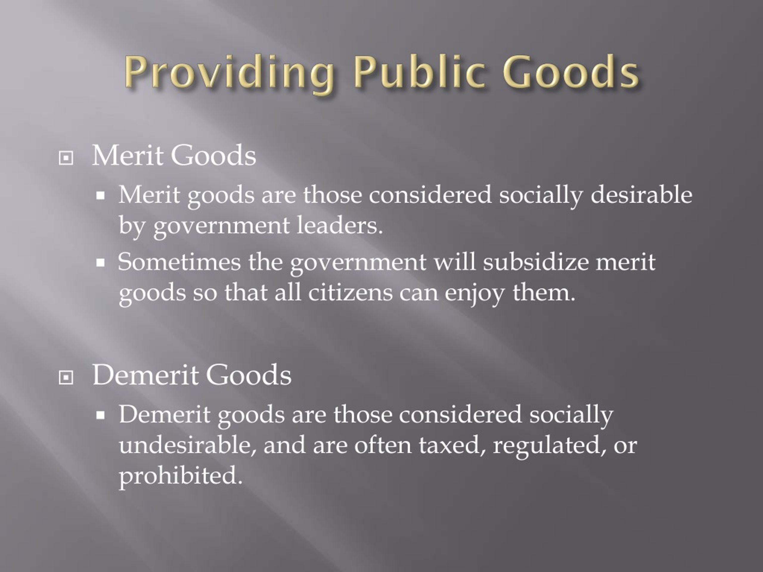 What Are Examples Of Public Goods And Services Provided By The Government