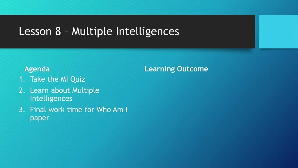 lesson 8 multiple intelligences n.