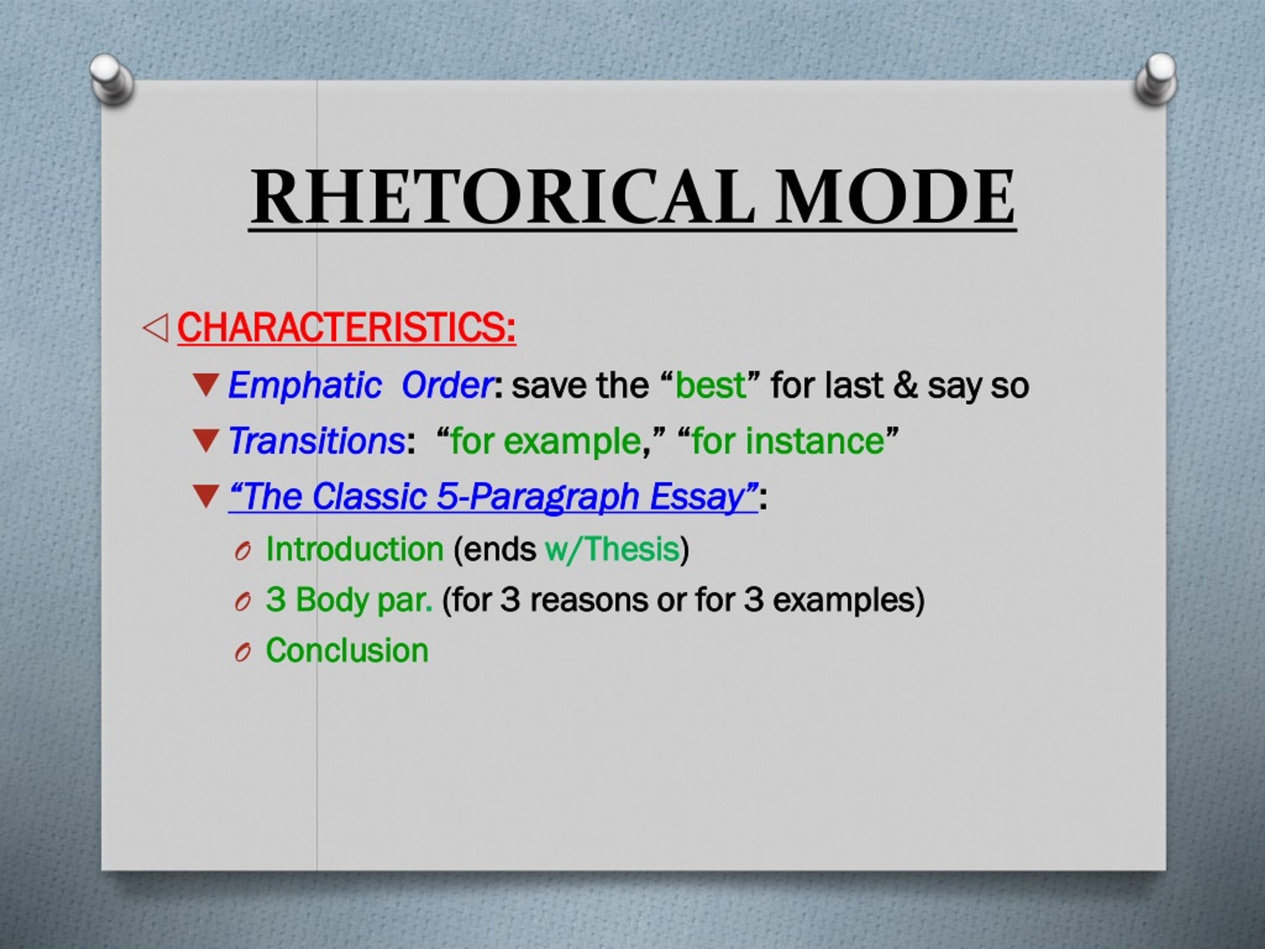 examples of rhetorical mode essay