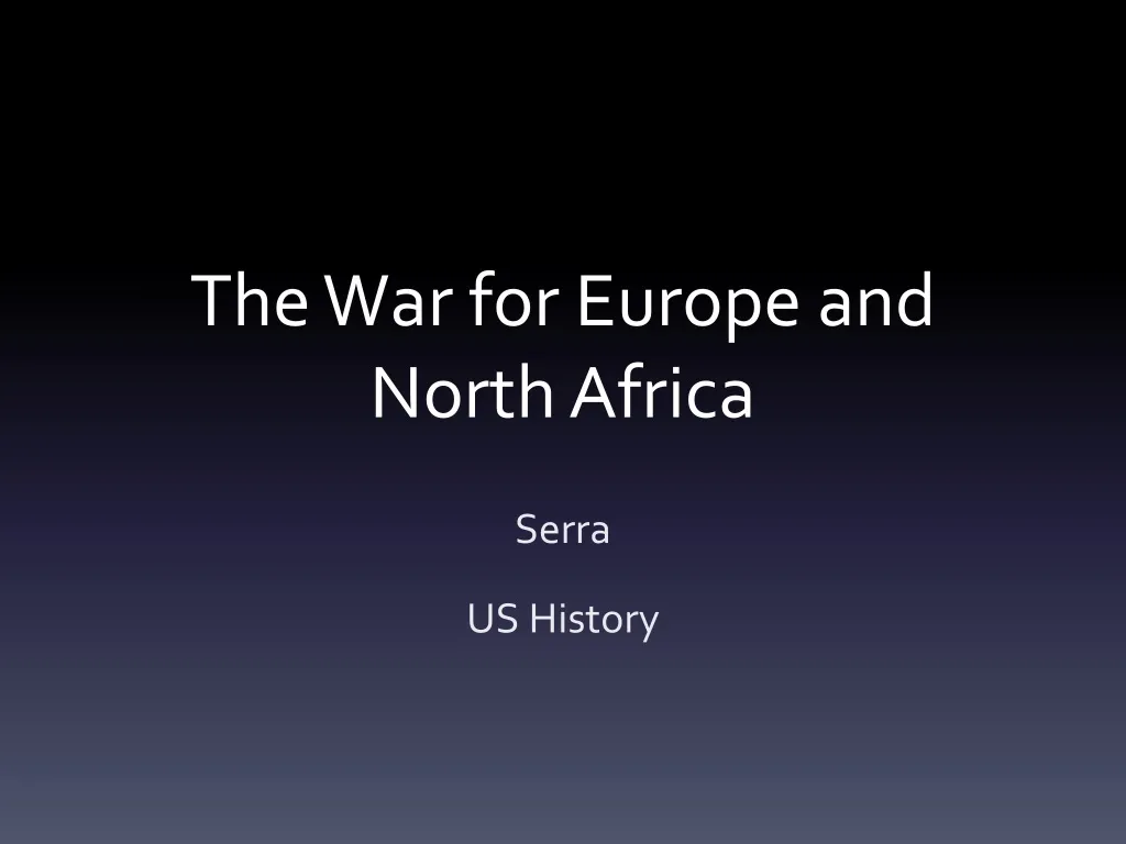 the war for europe and north africa n.