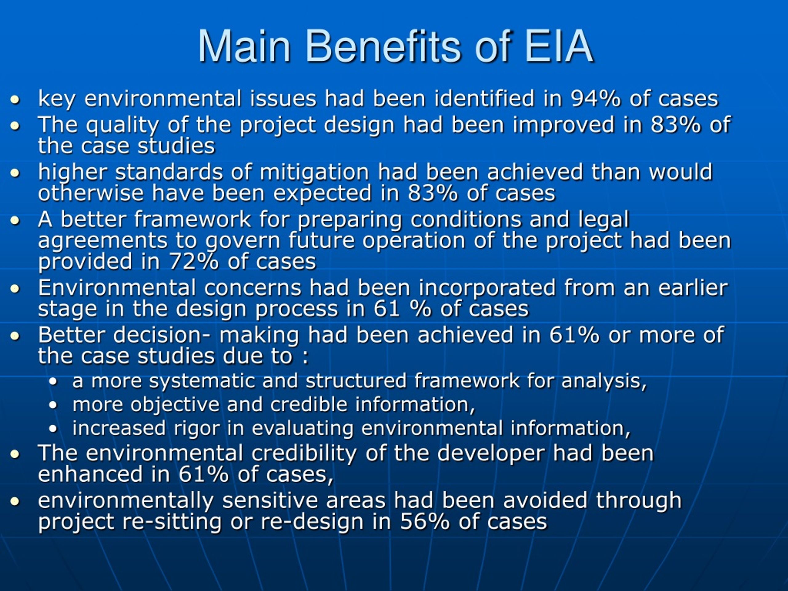 describe the case study of eia