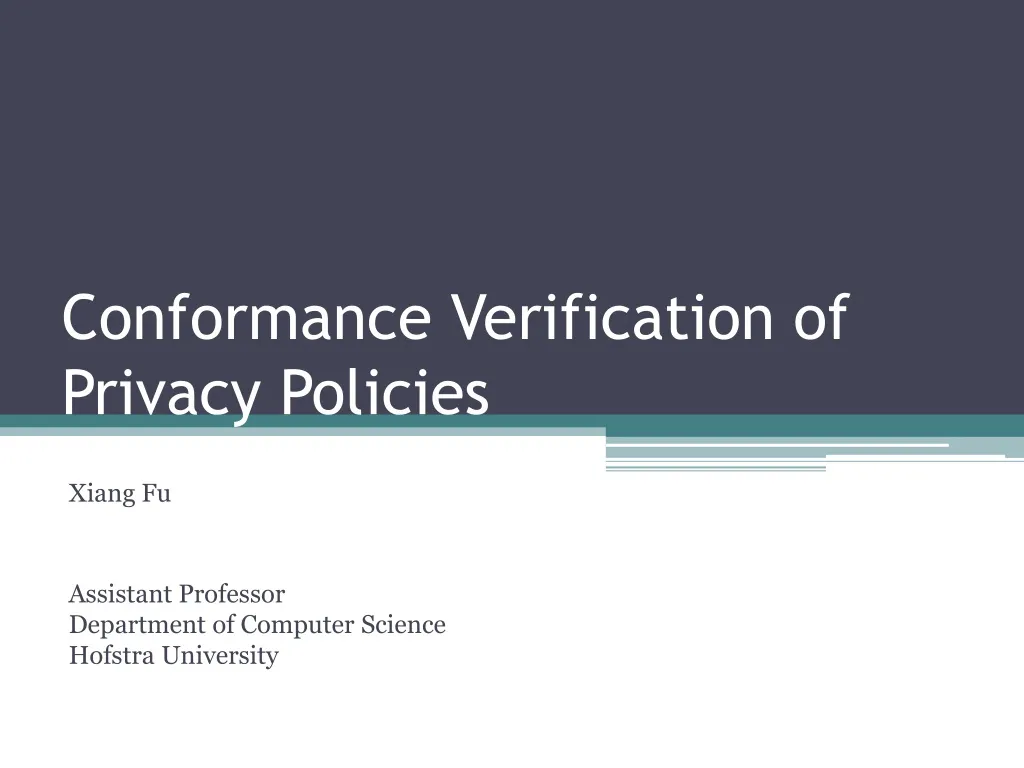 conformance verification of privacy policies n.