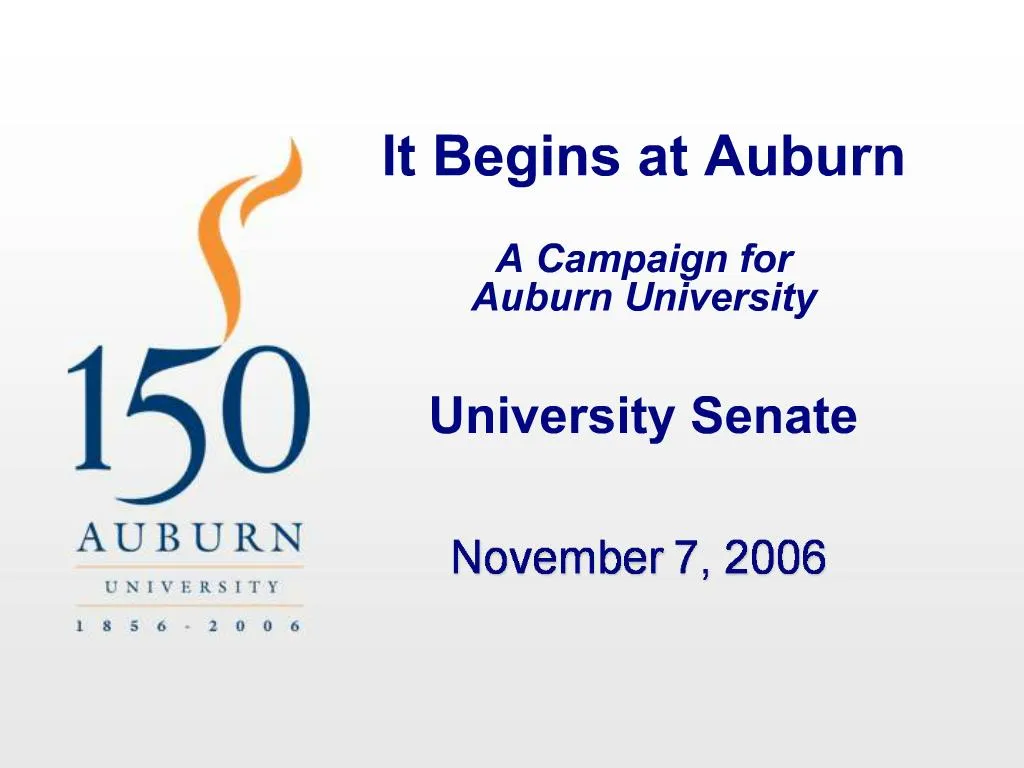 PPT It Begins at Auburn A Campaign for Auburn University University