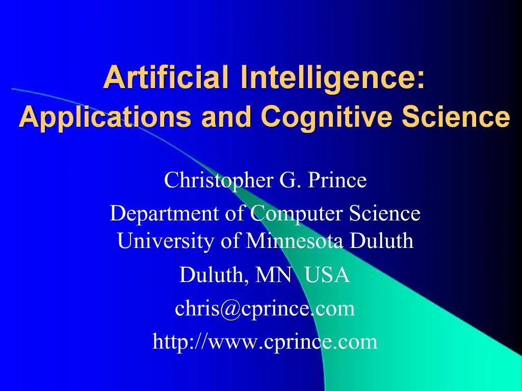 Ppt Artificial Intelligence Applications And Cognitive Science Powerpoint Presentation Id 6479