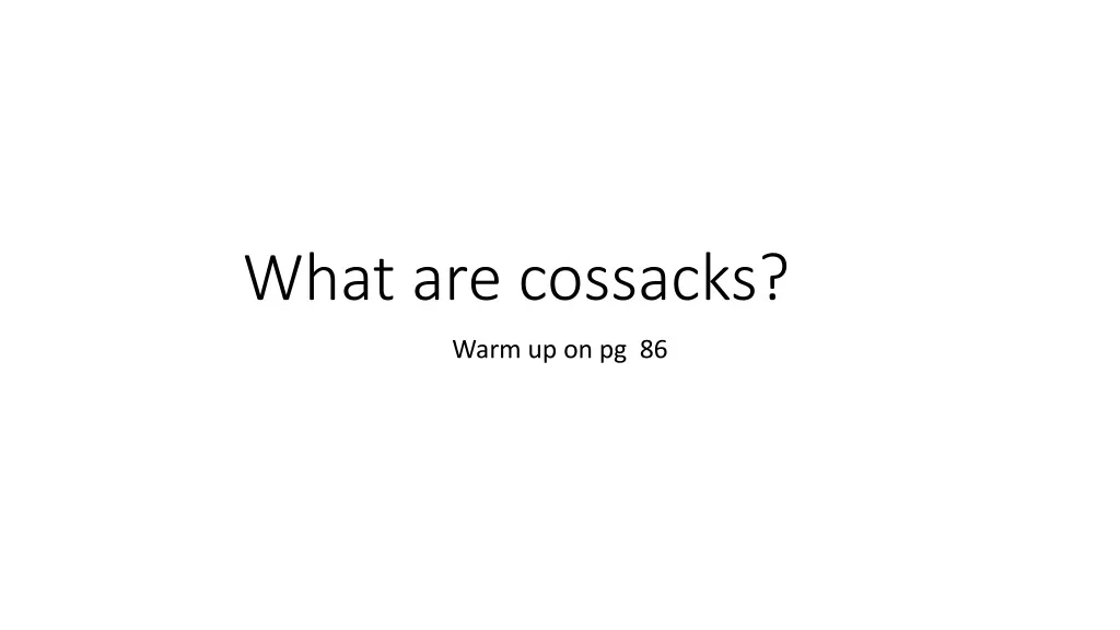 what are cossacks n.