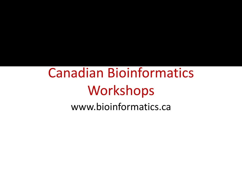 canadian bioinformatics workshops n.