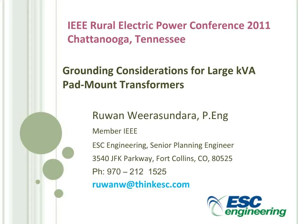 PPT IEEE Rural Electric Power Conference 2011 Chattanooga, Tennessee