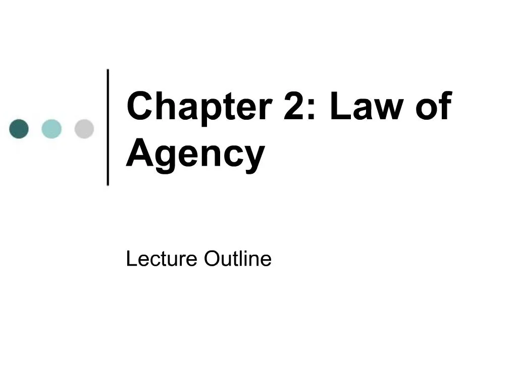 PPT Chapter 2 Law of Agency PowerPoint Presentation, free download