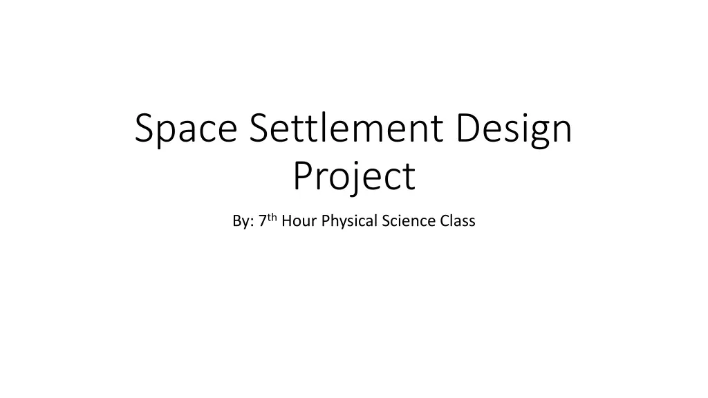 space settlement design project n.