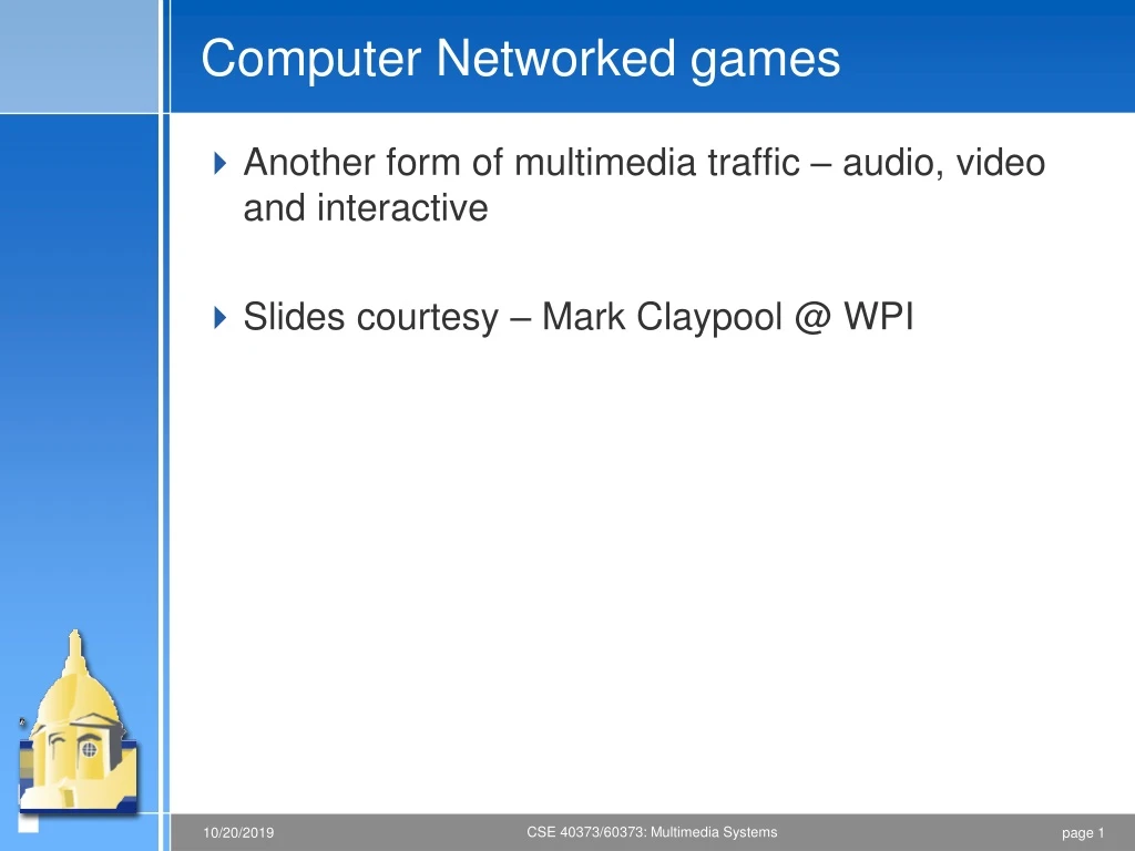 computer networked games n.