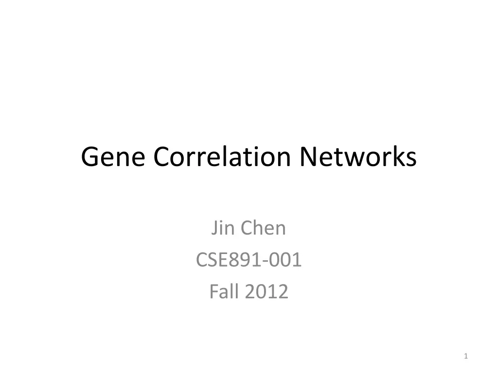 gene correlation networks n.