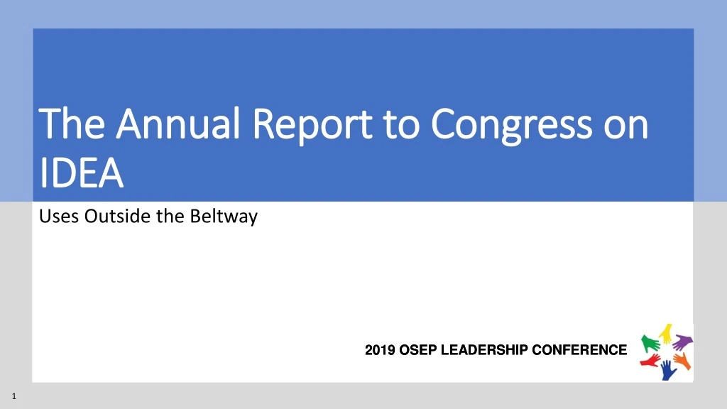 the annual report to congress on idea n.